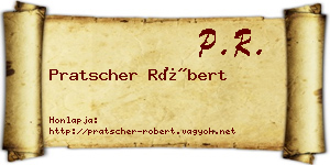 Pratscher Róbert névjegykártya